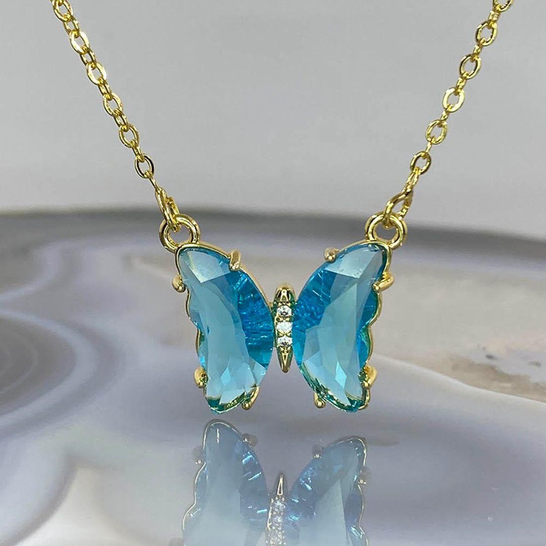 BlueBloom Butterfly Pendant