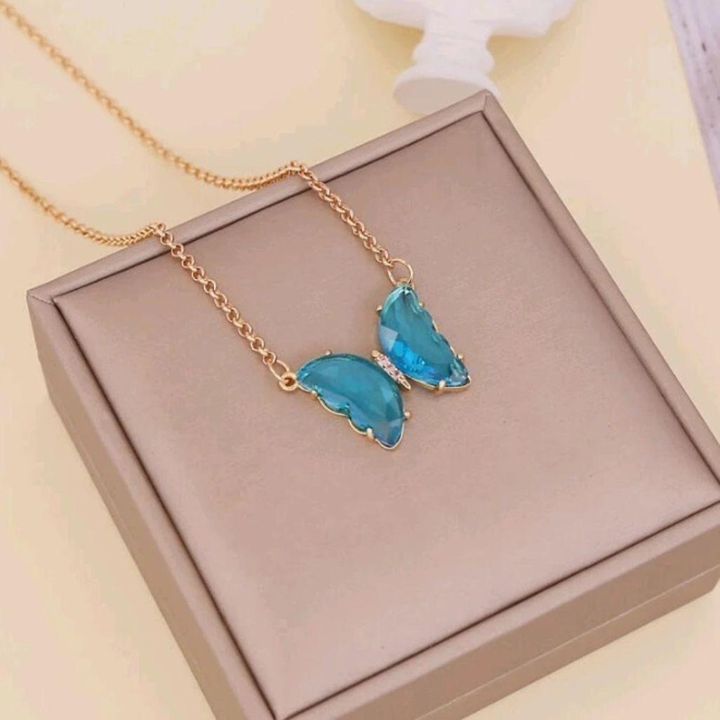 BlueBloom Butterfly Pendant