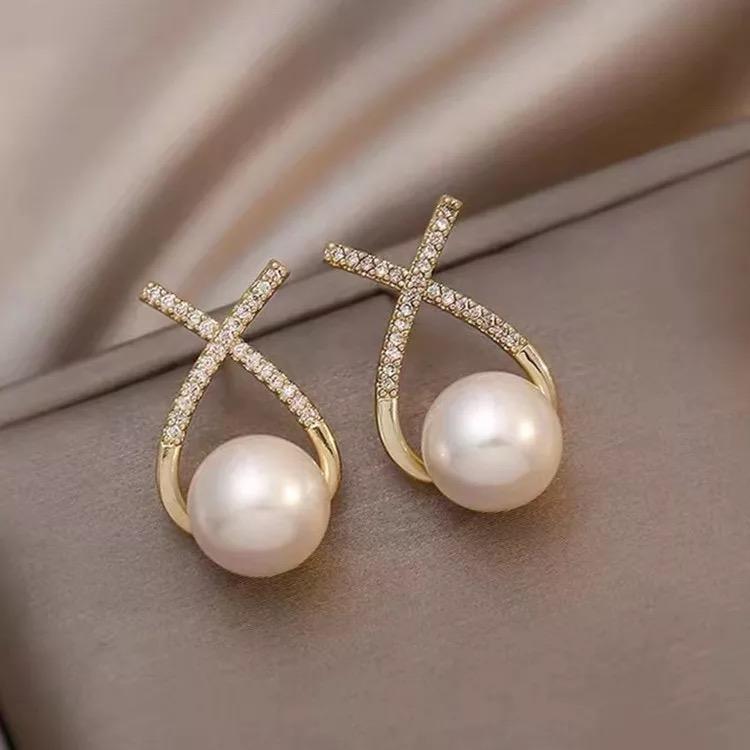 PearlCross Duo Studs