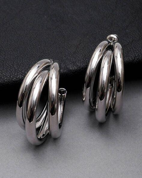 Silver Halo Hoops