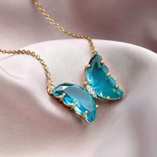 BlueBloom Butterfly Pendant